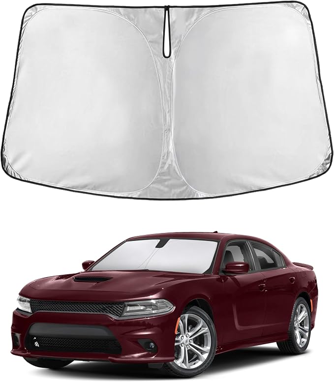 EcoNour Windshield Sunshade Compatible for Dodge Charger 2011-2022 2023 | Sun Visor for Front Windshield & Window Sun Shade Cover, UV Heat Blocker & Protector, Car Accessories by EcoNour