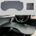 Frins Foldable Car Desk for Tesla Model Y/3/X Accessories, PU Leather Car Table Tray, Anti-Slip Stable Desktop No Mouse Drift, Multifunctional in-Car Tray for Eating, Work, Study, Makeup and Travel by FRINS