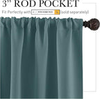 RYB HOME Bathroom Curtains Room Darkening Privacy Small Window Curtains for Bedroom Kitchen Basement RV Camper, Wide 42 inches x Long 30 inches, Teal Blue, 2 Panels - Image 2