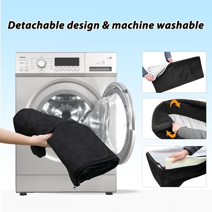 Dog Car Seat for Large Dogs Under 100LBS,Pet Booster Back Seat Removable Washable Pet Travel Safety with Safety Tethers & Storage Pocket (Black) - Image 7