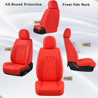 Coverado Leather Seat Covers, Car Seat Cover Front Seats, Waterproof Seat Covers, Luxury Faux Leather Car Seat Protectors, Red Car Seat Cover, Automotive Seat Covers Universal Fit for Most Cars - Image 7