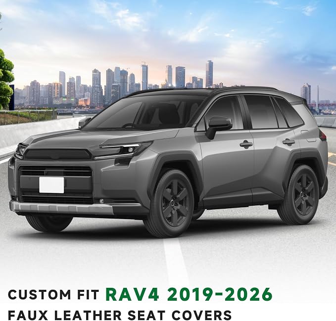 GIANT PANDA Rav4 Seat Covers Custom Fit for Toyota Rav4,Installation-Friendly,Faux Leather,2019-2026 2020 2021 2022 2023 2024 2025,Full Set - Image 4