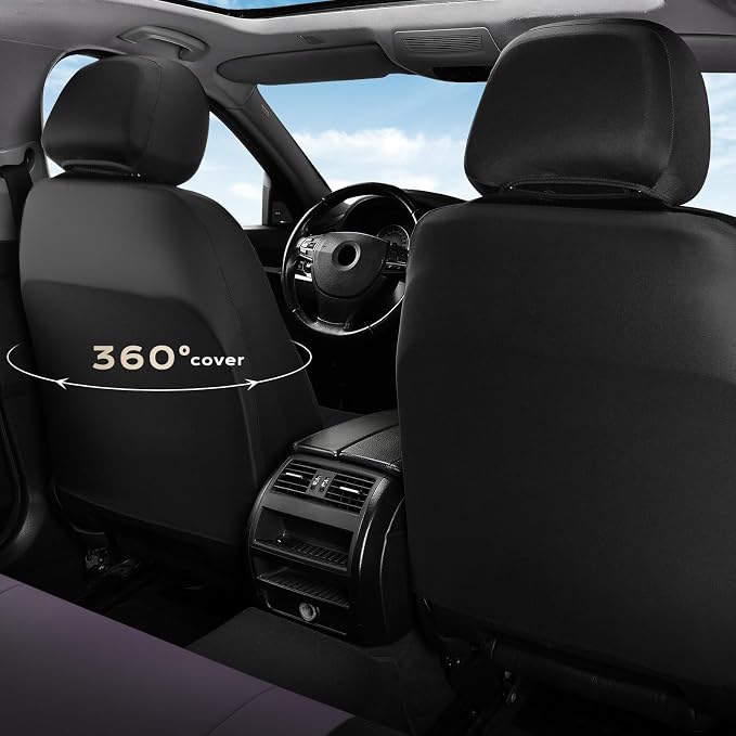 Coverado Seat Covers for Car Fullset, Leather Car Seat Covers 5 Seats, Breathable Purple Driver Seat Protectors, Luxury Automotive Covers, Universal Fit for SUV, Truck, Sedan - Image 8