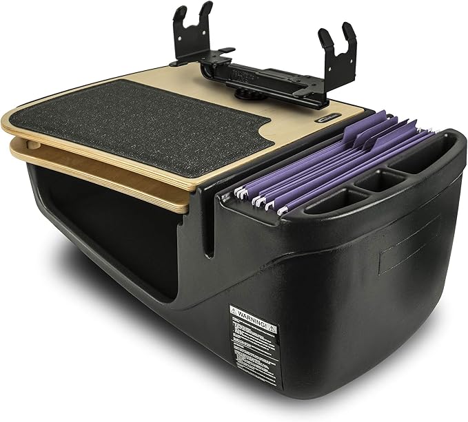AutoExec GripMaster Car Desk for Your Vehicle Workstation and Mobile Office, Natural with Printer Stand | Vehicle Workstation, Mobile Office, With Printer Stand by AutoExec
