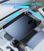 Car Cup Holder Tray, Car Food Tray Table for Car Eating Lunch, Cup Holder Expander Insert Interior, Long Road Trip Essentials Travel Patrol Accessories Drink Holder Organizer for Semi Truck Rv - Image 3