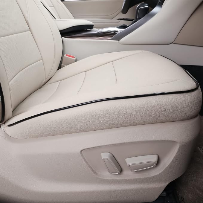 EKR Car Seat Covers for Toyota Camry 2018-2024 (Hybrid),Full Set | Custom Fit for Toyota Camry 2018-2024 XLE/XSE,Airbag Compatible,Waterproof Pet-resistant-Faux Leather(Beige) - Image 2