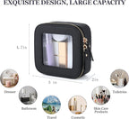 Small Clear Makeup Bag Travel Cosmetic Case, Portable Make Up Organizer Traveling Compact Car Bag for Essentials Transparent Toiletry Bag with Zipper - Image 6