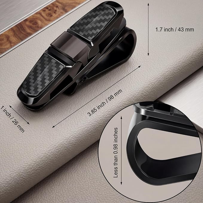 Boao 4 Pack Sunglasses Holder Car Visor Clip,Black | Double-ended Design for Glasses and Tickets, 180 Degree Rotational Mount, Fits Sun Visors, Keeps Eyewear Accessible - Image 2