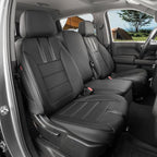 Silverado Seat Covers for 2014-2018 Silverado/Sierra 1500/HD 2500/3500 RegularCab(2-Door),3 Seats,Fully Covered,Waterproof Truck Leather Seat Protector(Full Set,Black & Carbon Fiber) by Coverdream