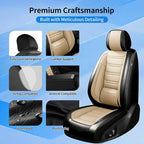 Fit Santa Fe Seat Covers Fit for Hyundai Santa Fe 2007-2026, Front Pair | Premium Leather Full Coverage Protector, Waterproof, Breathable, Scratch Resistant, Easy Wipe, Airbag Compatible, Black+Beige - Image 7