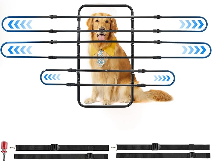 JOYTUTUS Dog Car Barrier, Pet Barrier Follow the Seat Movement 34"- 58" Width Adjustable SUV Dog Barrier for Back Seat, Vehicle Gate Heavy Duty, Ideal for Sedans SUVs Trucks MPVs by JoyTutus
