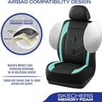 Skechers Car Seat Covers,Luxury Faux Leather Seat Covers,Waterproof Anti Slip Car Seat Protector Front Seats,Car Accessories Airbag Universal Fit for Most Cars,Vans,Trucks,SUV,Mint - Image 4