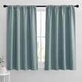 RYB HOME 54 inch Blackout Curtains for Living Room Bedroom, Rod Pocket | Thermal Insulated, Room Darkening, Temperature Balance, Shades for Studio Dorm Rental Room, W42 x L54, Dusty Blue, 2 Panels by RYBHOME