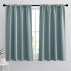 RYB HOME 54 inch Blackout Curtains for Living Room Bedroom, Rod Pocket | Thermal Insulated, Room Darkening, Temperature Balance, Shades for Studio Dorm Rental Room, W42 x L54, Dusty Blue, 2 Panels by RYBHOME