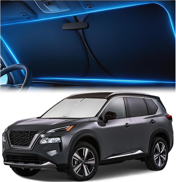 Magnelex Windshield Sun Shade for Nissan Rogue 2021 2022 2023 2024 2025 2026, Foldable Car Window Sunshade, Heat & UV Visor Cover, Reflective Front Shades Accessories by Magnelex