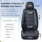 Coverado Car Seat Covers Full Set, Seat Covers for Cars, Car Seat Protector Waterproof, Leather Car Seat Cushion, Universal Interior Covers Seat Protectors for Most Cars Black - Image 7