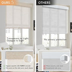 Persilux Light Filtering Roller Shades for Window Blinds,Cordless,Linen Fabric,Thermal Insulated Fabric UV Protection Shades for Home,Office,Bedroom,Door,Light Filtering-Cream,34 1/2" W X 72" H - Image 4