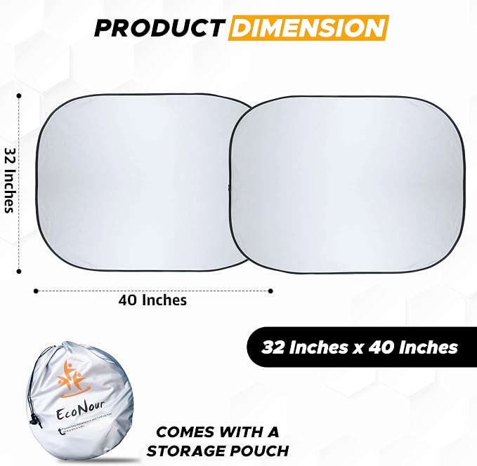 EcoNour Semi Truck Windshield Sun Shade, Reflective UV & Heat Protection - Image 3