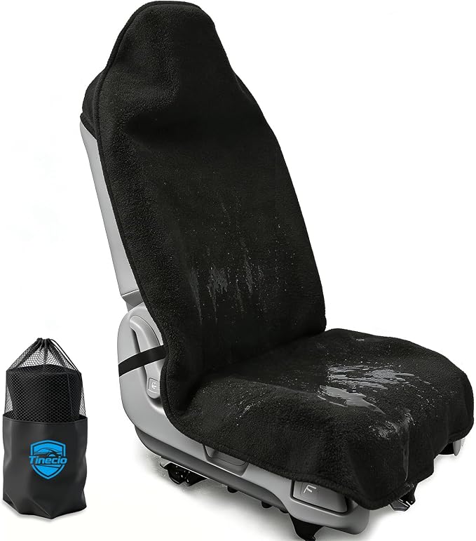 Waterproof Towel Car Seat Cover - Sweat-Wicking Post-Workout Seat Protector for Athletes, Gym, Yoga, Beach - Non-Slip, Machine Washable, Universal Fit Front Seat Mat by Unknown
