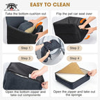 JOEJOY Dog Car Seats for Small Medium Dogs Under 35lbs, Dog Booster Seat with Detachable Washable Cover and Cushion, Memory Foam Pet Car Seat with Safety Belt and Storage Pockets (DG) - Image 8