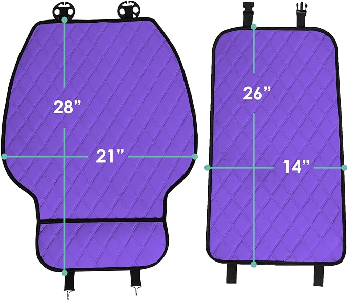 FH Group Car Seat Cushion – Neosupreme Single Front Seat Cover with Front Pockets, Airbag Compatible, Universal Fit Car Seat Cushion for Driver or Passenger Seat, SUV, Truck, Sedan & Van – Purple - Image 4