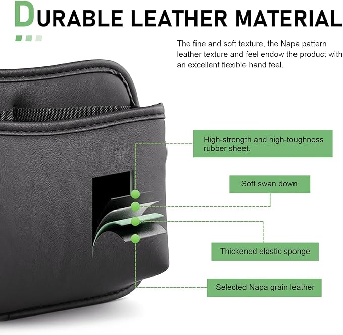 2 PCS Car Seat Side Storage Pocket, PU Leather Multifunctional Car Interior Organizer Bag for Phone Keys Sunglasses Wallet Holder, Universal for Cars Seat Door Console (Black) - Image 4