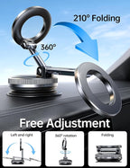 Coolpow【Newest Vacuum Magnetic Phone Holder for Car Phone Holder Mount【Movable Vacuum Suction】 Magsafe Car Mount Cell Phone Holders for Your Car Accessories for Women Men for iPhone 17 16 -Black - Image 6