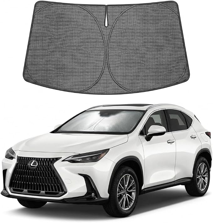 Proadsy Custom Fit 2022-2026 Lexus NX Windshield Sun Shade, Blocks Heat | Ice Crystal Micro-Refraction Blocks 99% UV, Drops Cabin Temp 54°F. Foldable Full Coverage for Summer Parking/Camping Privacy by Proadsy