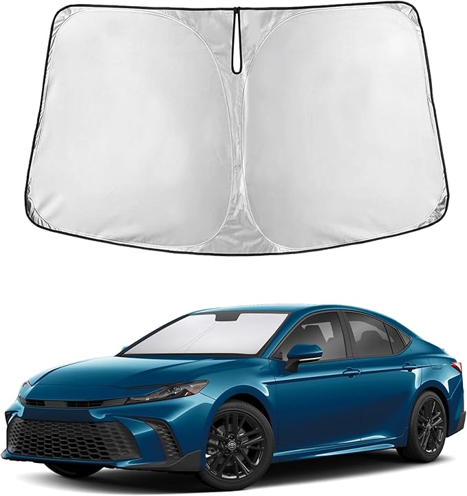 EcoNour Windshield Sunshade Compatible for Toyota Camry 2025 2026 | Hybrid, LE, SE, SE, XLE, XSE, TRD, Sun Visor for Front Windshield Sunshade Cover, UV Heat Protector, Car Accessories by EcoNour