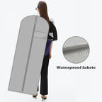 Dress Bags for Gowns Long, 65'' Garment Bags for Hanging Clothes, Suit Bag Cover for Storage and Travel (Grey) - Image 6