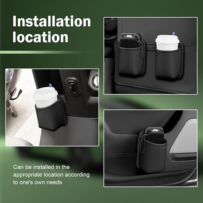 Car Seat Side Storage Pouch, Automotive Interior Phone Holder Organizer, Vehicle Gap Storage Bag for Small Items, Universal for Most Cars (Black) - Image 7
