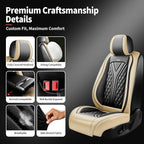 for Subaru WRX 2015-2026 Car Seat Covers, Full Set, Beige | Luxury Full Coverage Leather Seat Protectors, Waterproof Breathable, Non-Slip, Easy to Install, Airbag Compatible, All-Season - Image 6