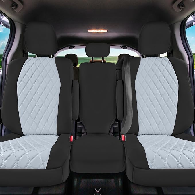 FH Group Custom Fit Car Seat Covers Specifically Made for Toyota Sienna 2011-2020, Car Seat Cover 2nd Row Set, 8 Seater Automotive Seat Covers in Gray Neoprene, Waterproof and Washable Seat Covers - Image 4