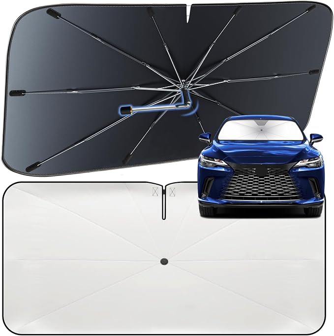 Windshield Sun Shade Umbrella for Lexus RX 2023-2026 Front Window Shield | Heat-Reflective Window Shade, Umbrella Sunshade Cover Blocks Heat, Protects Interior, Vehicle-Specific Precision Fit by Fshaanys