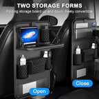Universal Car Backseat Organizer with Tablet Holder & Foldable Tray - Heavy-Duty Kick Mats Seat Protector for Kids, Waterproof Multi-Pocket Storage for Road Trips, Cars, SUVs​ - Image 4