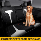 Custom Seat Covers for 2025 2026 Tesla Model Y Juniper 5-Seater Black+White | Waterproof Breathable Nappa Leather, OEM Factory Style Full Set, Full Coverage Design with Armrest Covers, Airbag Compatible - Image 5