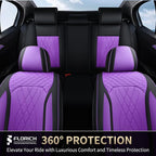 FLORICH Seat Covers for Cars Purple Leather Car Seat Covers Front Pair Breathable Automotive Car Seat Cover Non-Slip Easy Installation Comfortable Universal Fit for Most Car Truck SUV, Black&Purple - Image 8