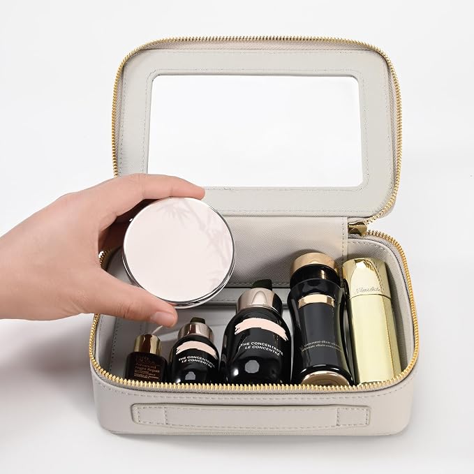 Aveniee Clear Makeup Bag Organizer,Travel Toiletry Bag for Women,Waterproof Cosmetic Pouch with Zippers,Car Accessories Organizers and Storage Case,Grey,Medium Classic - Image 3