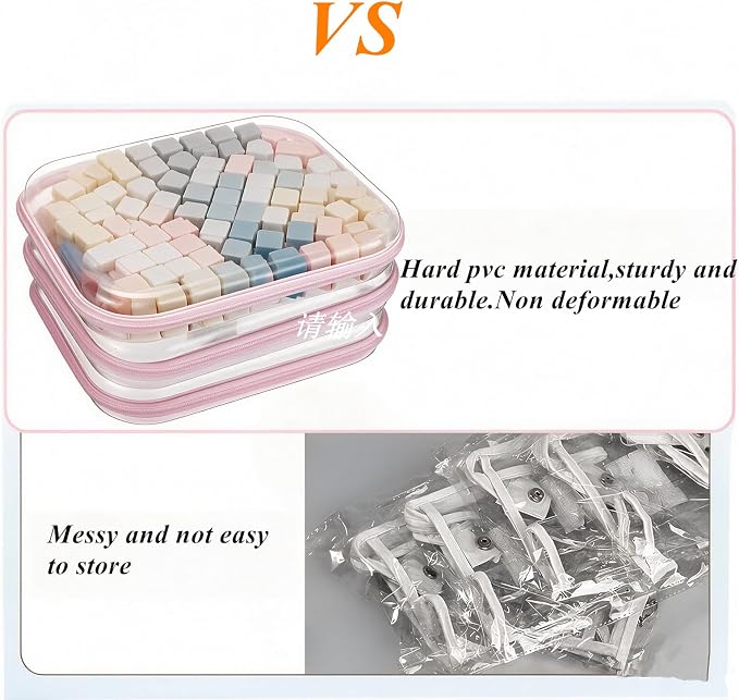 4 pcs Clear Hard Shell Zipper Case, Water-Resistant Travel Makeup Bag, Diaper Bag Organizer Pouches,Clear Toiletry Bags (Pink) - Image 6