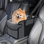 Portable Dog Car Seat for Small Dogs, Puppy Car Seat, Grey | Booster Seat With Safety Leash & Adjustable Straps Keeps Small Dogs Secure. Removable Washable Cushion. Fits Most Cars. by NECKORY