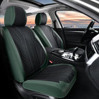 FLORICH Leather Seat Covers Full Set Automotive Car Seat Cover Front and Back Waterproof Auto Seat Covers Full Coverage Car Seat Protector Cushion Universal Fit for Most Cars SUV Trucks, Black&Green - Image 2