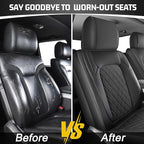 Seat Covers for Silverado/Sierra| Waterproof Leather Pickup Truck Custom Seatcovers Full Set for Chevy Silverado GMC Sierra 2014-2018 1500, 2015-2019 2500HD 3500HD Crew Double Extended Cab - Image 3