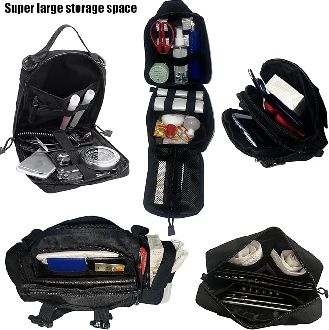 7 PACK Tactical Seat back organizer Truck organizer With 6 Detachable Pouches Universal For Car Truck Ford Jeep Military-Grade Heavier Panels With Multi-functional Packs (6 pack Black) - Image 3