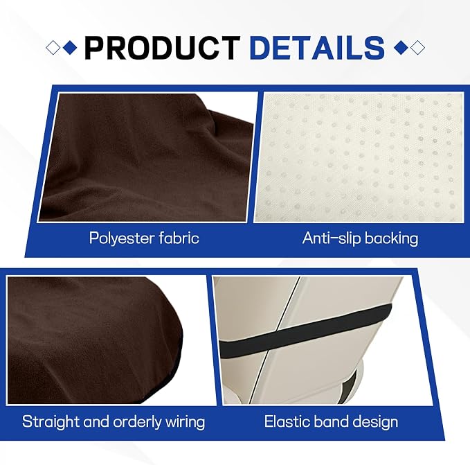 Waterproof Car Towel Seat Cover, Sweating Non Slip Car Seat Cover Protector for Gym Workout, Running, Swimming, Beach and Hiking, Machine Washable, Universal Fit for Front Seats (Brown) - Image 3