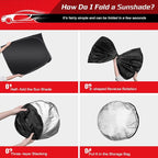 ARISMOTOR Windshield Sun Shade for Kia NIRO 2017-2024 | Custom Fit, Foldable Front Window Sunshade Sun Visor Protector, Block UV Rays, Keep Car Cooler - Image 4