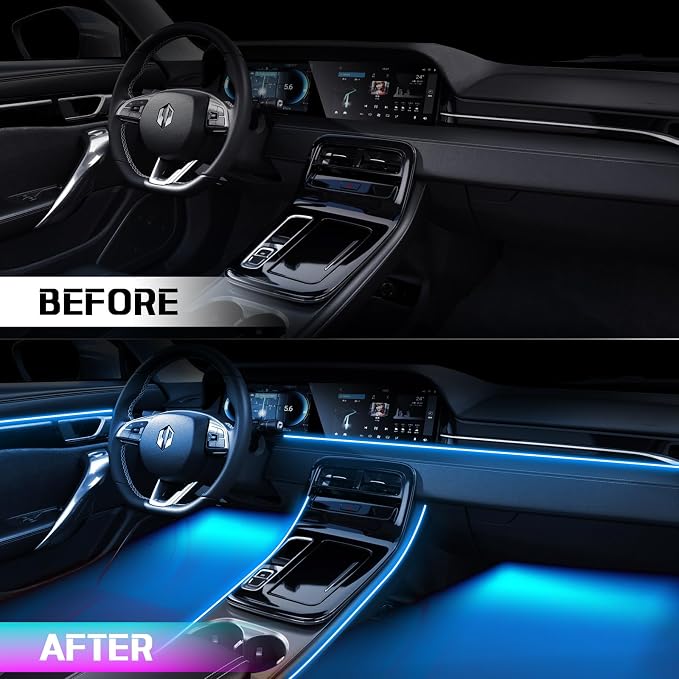Acrylic Interior Car Lights, WEBUPAR Car Accessories 10 in 1 Car LED Strip Lights with APP Control, 175 inches 593 LEDs Fiber Optic Lights, RGB Neon Light Kits - Image 5