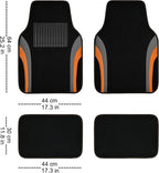 CAR PASS Leather Sporty Car Floor Mats Carpet, Universal Waterproof Automotive Floor Mat Fit for Sedans, Cars, Mid Trucks, Vans, SUV, Set of 4 (Black and Orange) - Image 4