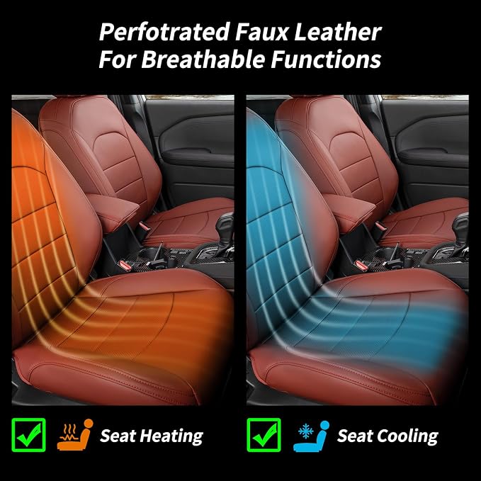 coverdream Corolla Leather Seat Covers Full Set for Toyota Corolla LE 2023 2024 2025 2026 Luxury Car Seat Covers,Fully Covered,Waterproof Car Seat Protector Cushion (Wine Red) - Image 5