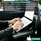 2-in-1 Car Steering Wheel Desk & Seat Gap Organizer Filler Tray | Foldable Adjustable Height Car Desk for Laptop Computer Tablet, Eating - Portable Table for Car Workstation Truck SUV Tesla - Image 5