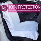 Car Seat Towel Covers Front Seats Protector for Gym and Workout, Automotive Washable Driver Cars Seat Sweat Cover for Dog, Compatible with Tesla Model Y Juniper/3/X/S (Fleece White, 1Pcs) - Image 7